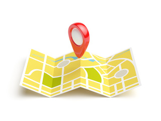 Navigation map with red position pin - 116182997