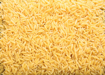 Full background of raw orzo pasta