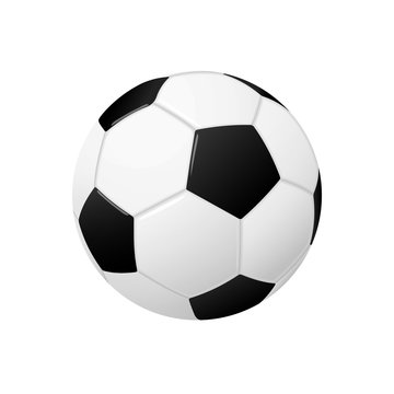 Vector realistic football soccer ball isolated on white background