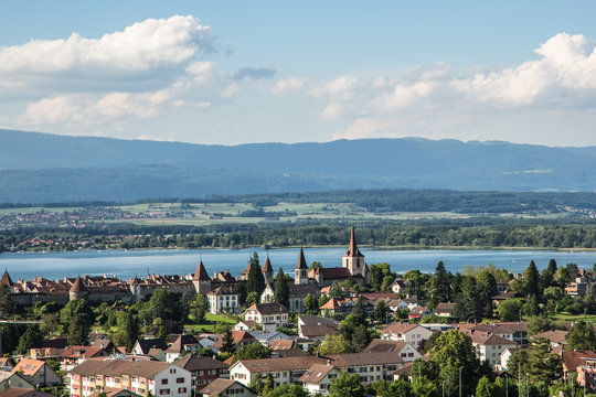Morat old town in Switzerland