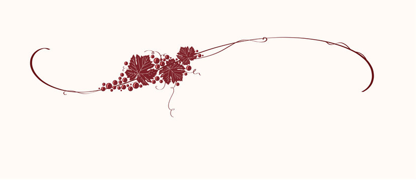 Vintage winery design element. Can be used in menu (restaurant, cafe, bar etc) or other. Includes grapes, leaves, swirls, ornaments, branches.