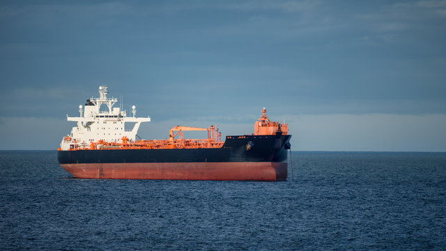 Oil Tanker Ship anchored at sea