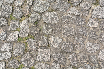 Gray old stone pavement pattern
