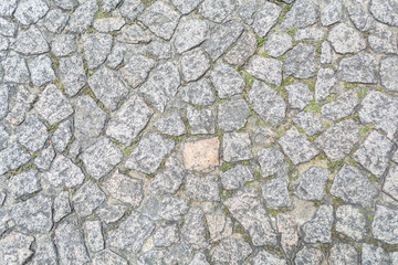 Gray old stone pavement pattern