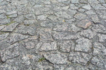 Gray old stone pavement pattern
