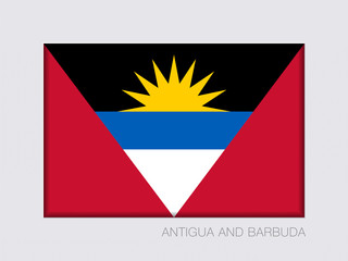 Flag of Antigua and Barbuda. Rectangular Official Flag with Prop