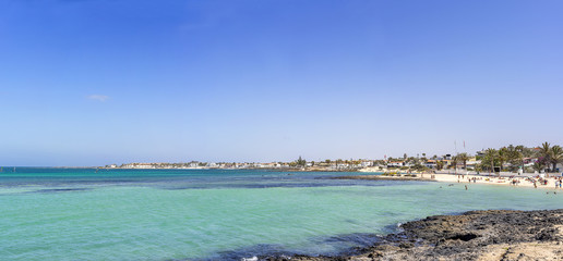 City beach in Corralejo, Fuerteventura island, Canary islands, Spain