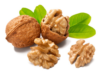 cracking walnuts on white