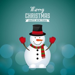 snowman icon. Merry Christmas design. Vector graphic