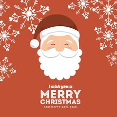 Santa icon. Merry Christmas design. Vector graphic