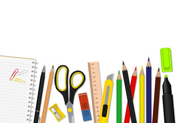 Вектор. Фон, канцтовары.