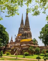 Poster Im Rahmen Temple ancient place of worship famous at wat yaichaimongkol, ayutthaya, thailand © Mumemories