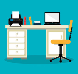 office work place isolated icon design, vector illustration  graphic 