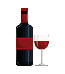 wine bottle and cup isolated icon design, vector illustration  graphic 
