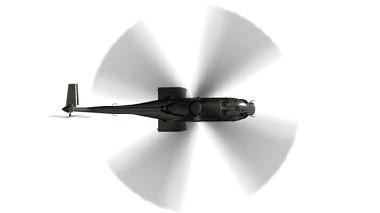 military helicopter in flight isolated on white © Riko Best