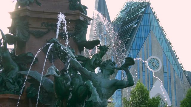 Mendebrunnen. Fountain in Leipzig,Germany