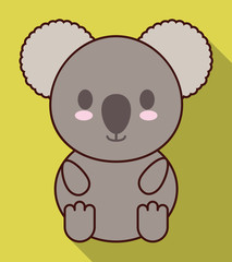 Cute animal design represented by kawaii koala icon. Colorfull and flat illustration. 