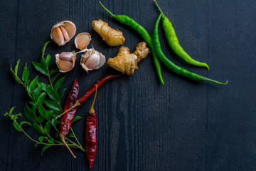 Sri Lankan spices on the table