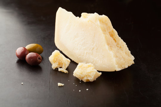 Parmesan cheese with olives