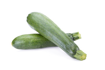 green zucchini vegetables isolated on white