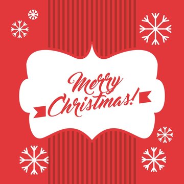 Text icon. Merry Christmas design. Vector graphic