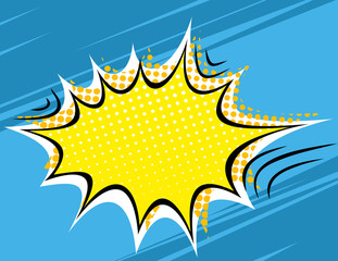 Grunge Retro Comic Book Speech Bubbles. Vector Illustration on Strip Background. Talking Clouds and Sounds