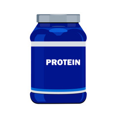 Can of protein powder  isolated on white background, vector illustration