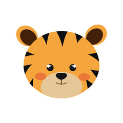 cute tiger isolated icon design, vector illustration  graphic 
