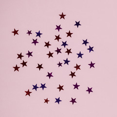 set stars on pink background