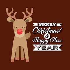 reindeer icon. Merry Christmas design. Vector graphic