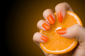 orange nails