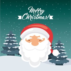 Santa cartoon icon. Merry Christmas design. Vector graphic