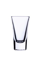 empty glass for shots on an isolated white background