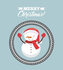Snowman cartoon icon. Merry Christmas design. Vector graphic