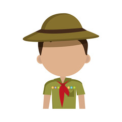 scout character isolated icon design, vector illustration  graphic 