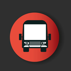 bus icon over circle  isolated design, vector illustration  graphic 