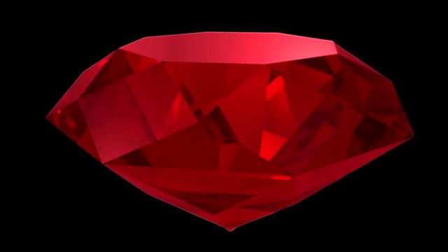 Ruby red gemstone gem stone spinning wedding background loop 4K

