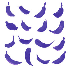 Obraz premium Set of hand drawn purple paint stains