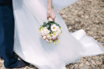 nice wedding bouquet in bride's hand