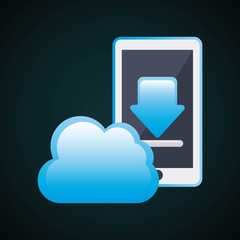 Smartphone and cloud icon. Gadget design. Vector graphic