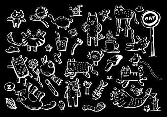 Cat collection background