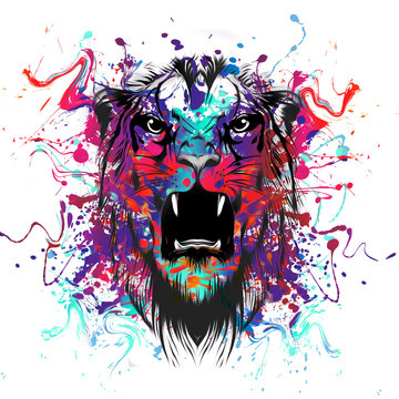 тигр в красках