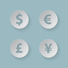Currency Symbols white icon