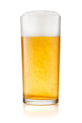 Glass of beer isolated on white background