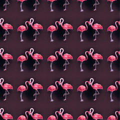 Fototapeta premium watercolor illustration of a flamingo