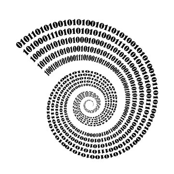 Vector Binary Code Background. Numbers Concept. Algorithm, Data Code, Decryption and Encoding