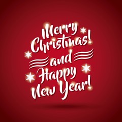 Text icon. Merry Christmas design. Vector graphic