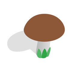 Mushroom icon in isometric 3d style isolated on white background. Plant symbol