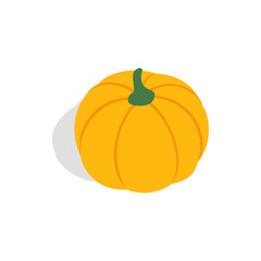 Pumpkin icon in isometric 3d style isolated on white background. Plant symbol