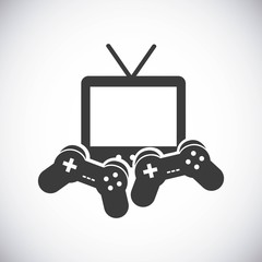 Game control and television icon. Video game design. Vector grap